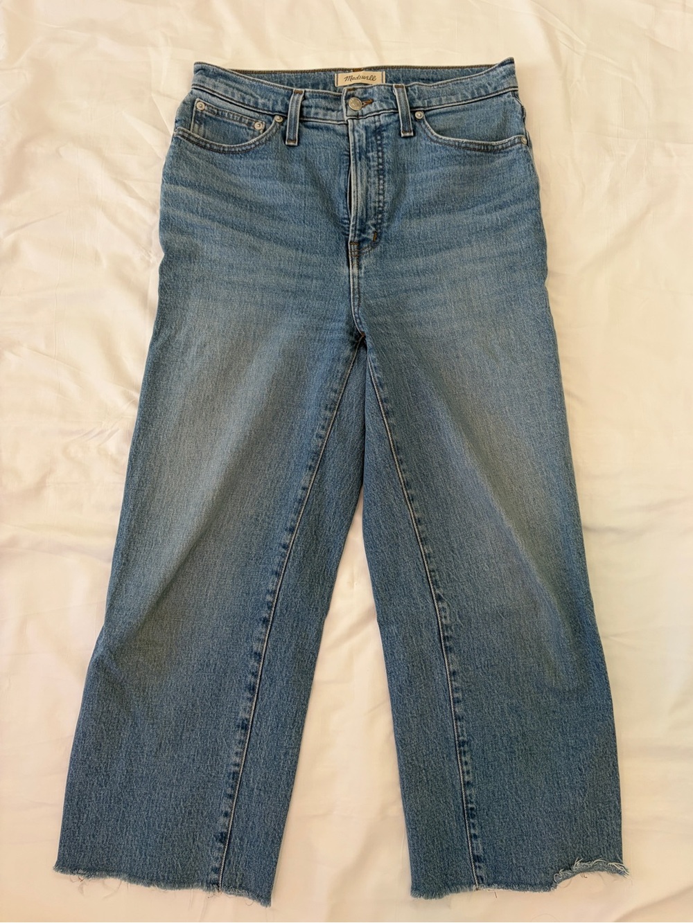 Madewell Perfect Vintage Wide-Leg Crop Jeans, size 28
